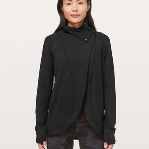 Lululemon Black Drape front Jacket Rulu Rally Wrap sweater size 6